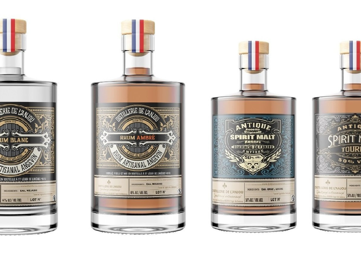 2 Whisky et 2 Rhum – 2*50cl et 2*70cl – Produit en Anjou – En direct de Distillerie de l’Anjou (Maine-et-Loire)