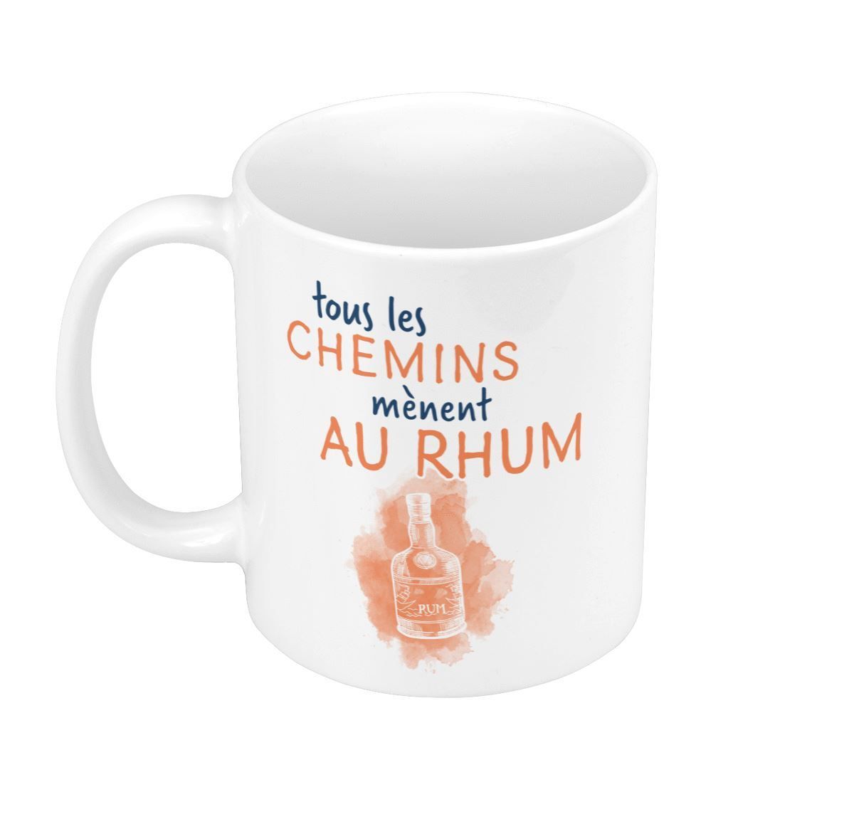 Mug Céramique Tous Les Chemins Mènent Au Rhum Soirée Apéro