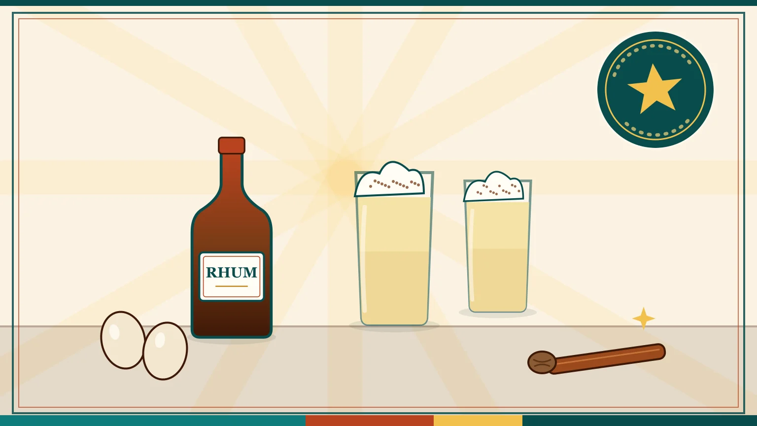 Lait de poule au rhum (eggnog) : la recette à base cuite, le rhum à choisir et son histoire