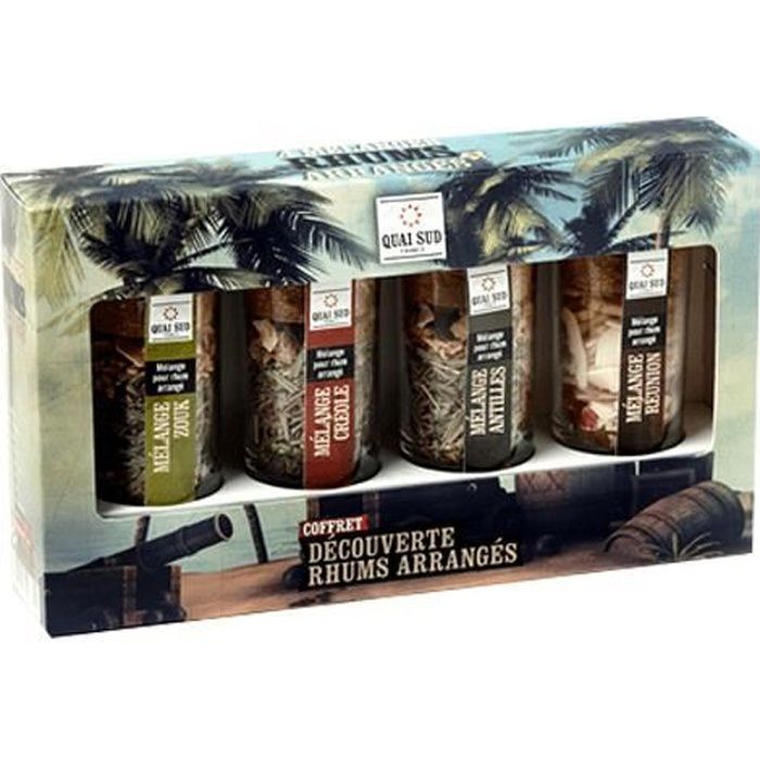 4 Verres Préparation Cocktail Ingrédients Pour Rhums Arrangés * Contenance : 4000 G * Mélanges Pour Rhums Arrangés * Matière Verres