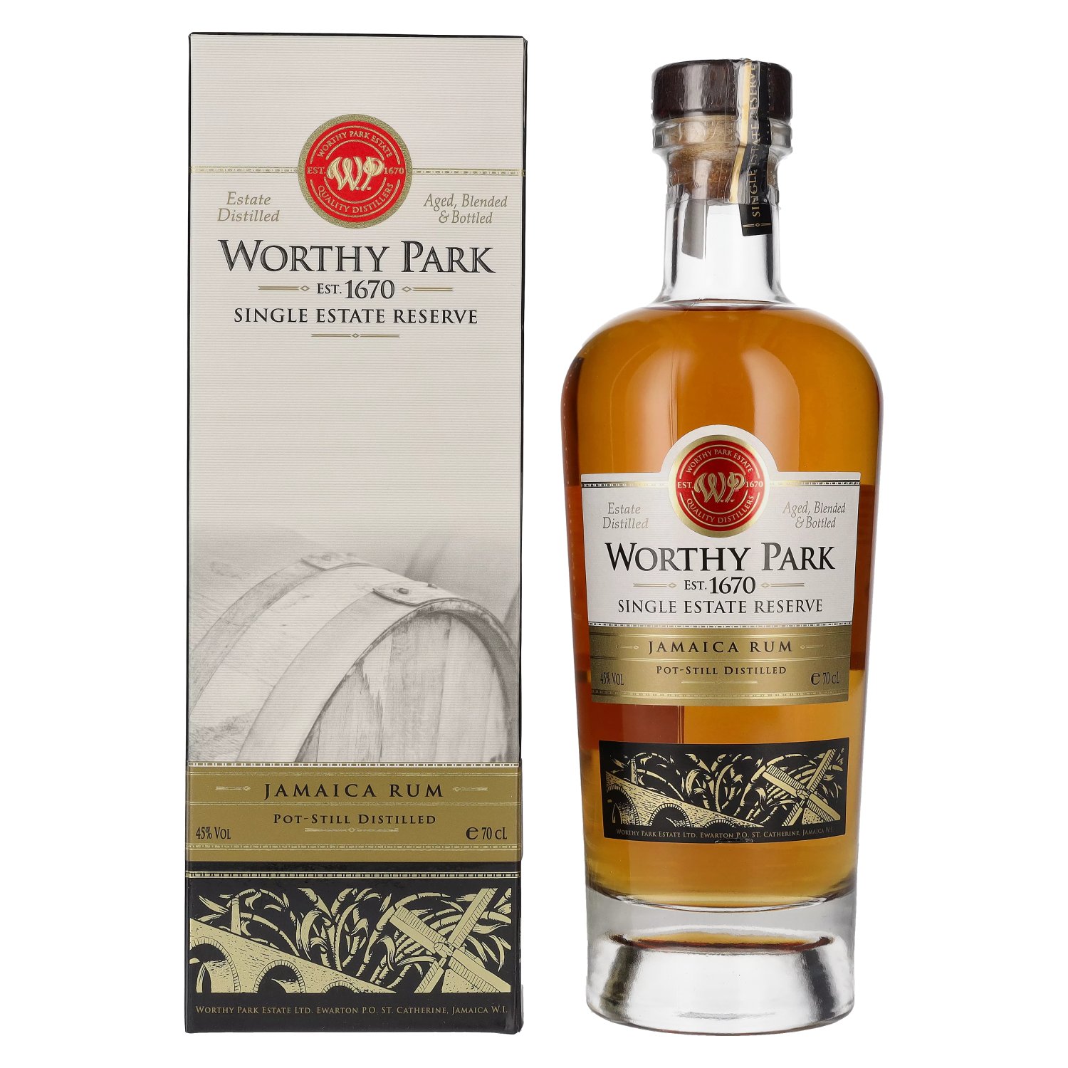 Rhum Worthy Park Worthy Park Single Estate Reserve Jamaica Rum 45% Vol. 0,7l en boîte cadeau