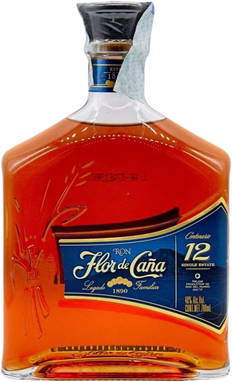 FLOR DE CANA – 12 ans – Rhum Vieux – 40% Alcool – Origine : Nicaragua – Bouteille de 70 cl