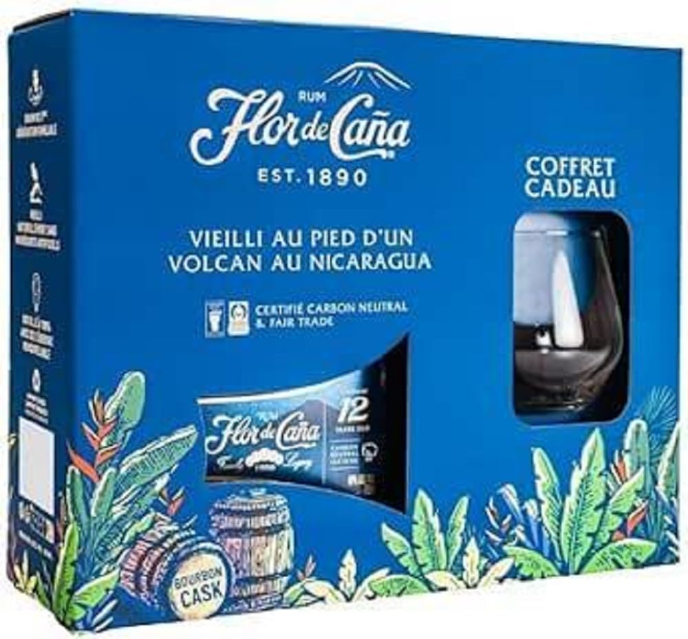 Coffret Flor de Caña 12 ans – Rhum Vieux – Nicaragua – 40% – 70 cl