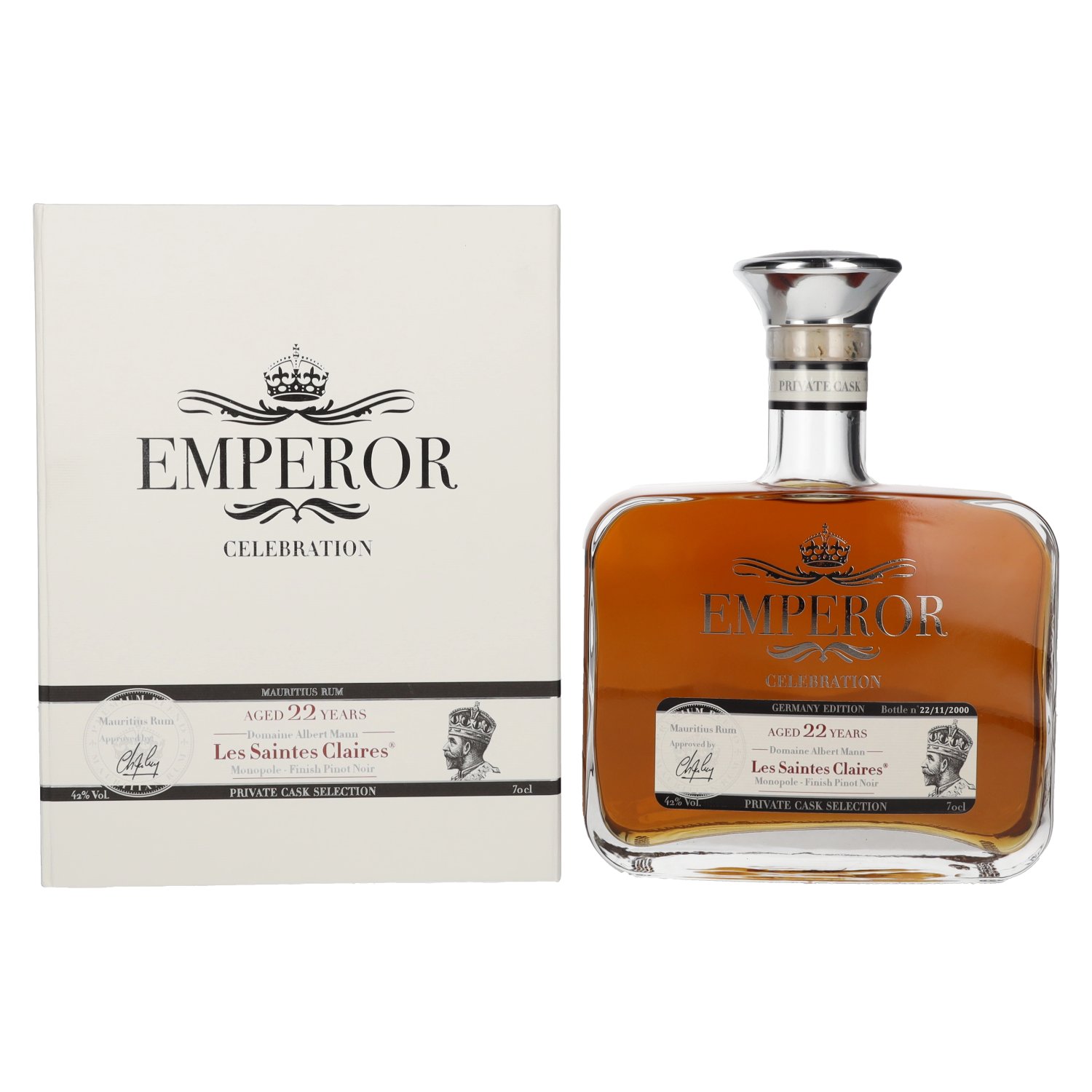 Rhum Emperor Emperor Mauritian Rum CELEBRATION PRIVATE CASK SELECTION Pinot Noir Finish 42% Vol. 0,7l en boîte cadeau