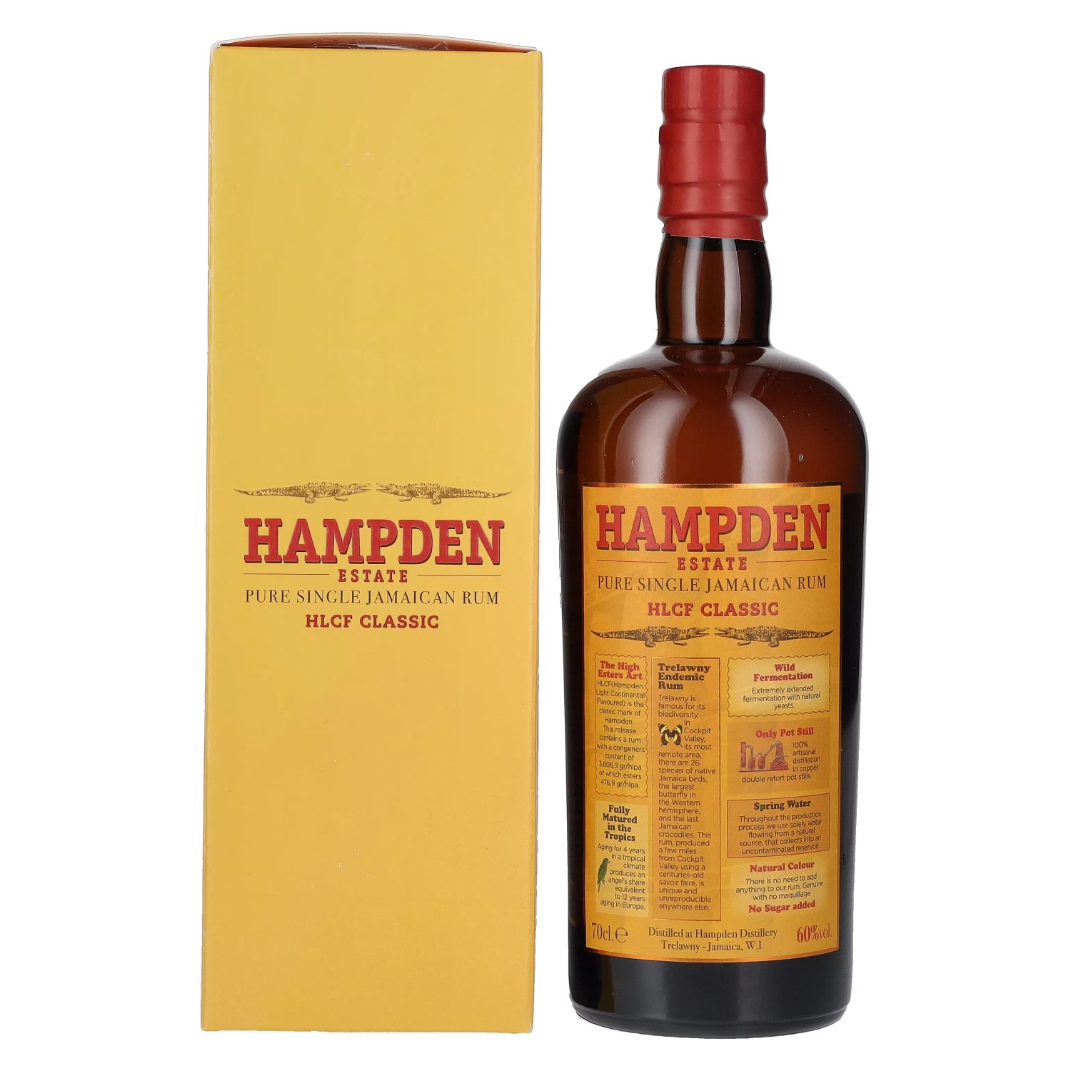 Rhum de Hampden Hampden HLCF CLASSIC Estate Pure Single Jamaican Rum 60% Vol. 0,7l en boîte cadeau