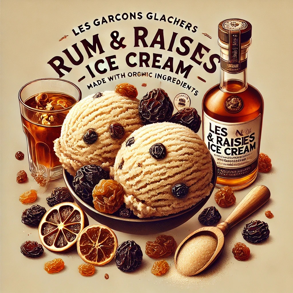 Crème Glacée BIO Rhum raisin 365ml – En direct de Les Garçons Glaciers (Maine-et-Loire)