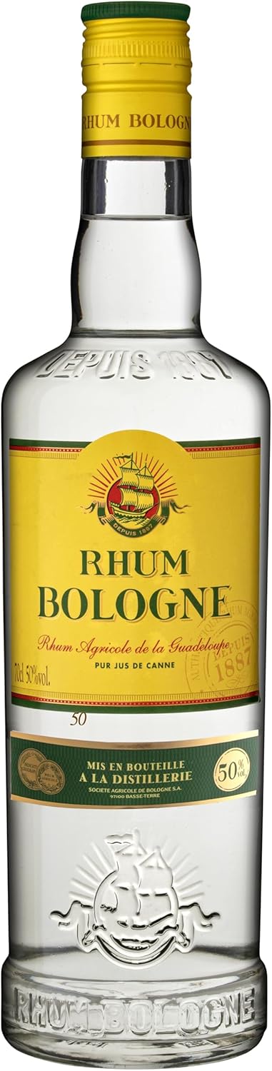 Bologne – Rhum Agricole Blanc de la Guadeloupe – Pur jus de canne – 50% – (1 x 0,70L)