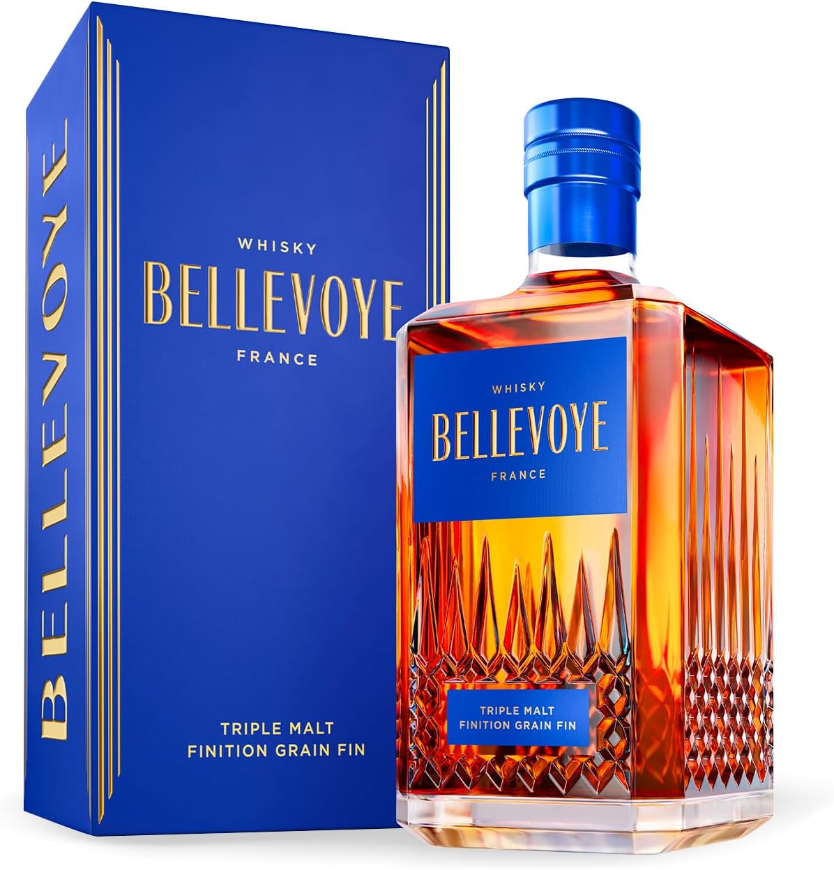 BELLEVOYE Bleu – Whisky Triple Malt – Médaille d’or Concours Mondial Whisky Masters 2022 – 40 % Alcool – 100 % France – 70 cl