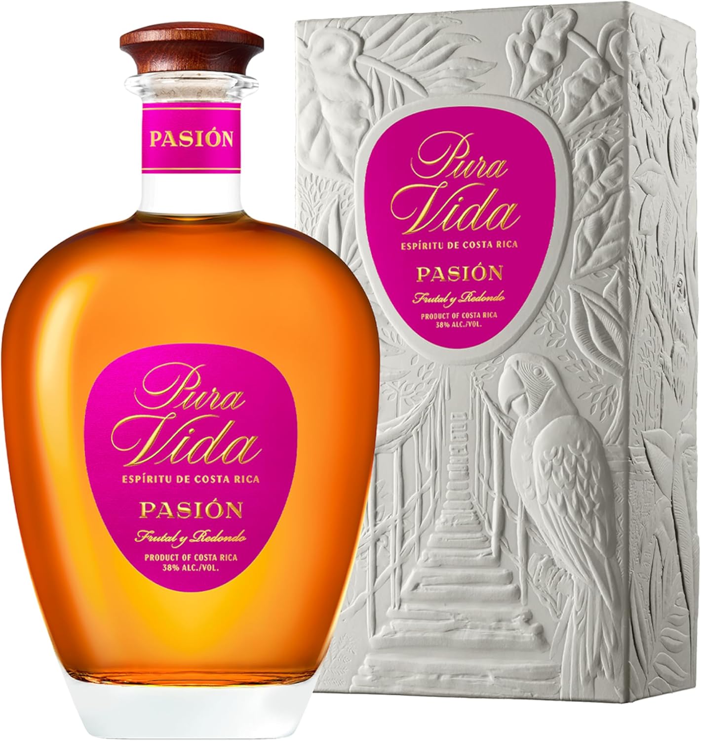PURA VIDA – Pasión – Spiritueux à Base de Rhum Pura Vida XO et Fruits de la Passion – 38 % Alcool – Origine : Costa Rica – bouteille 70 cl