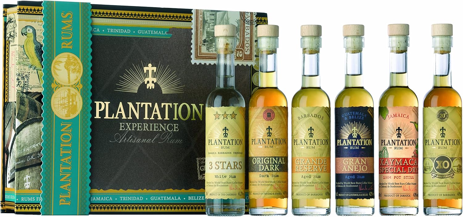 PLANTATION – Coffret Rum Experience – Six Fioles de 10 cl – Idéal pour découvrir le Rhum – Alcool : 41,03% – Origine principale : Barbade – 6x10cl