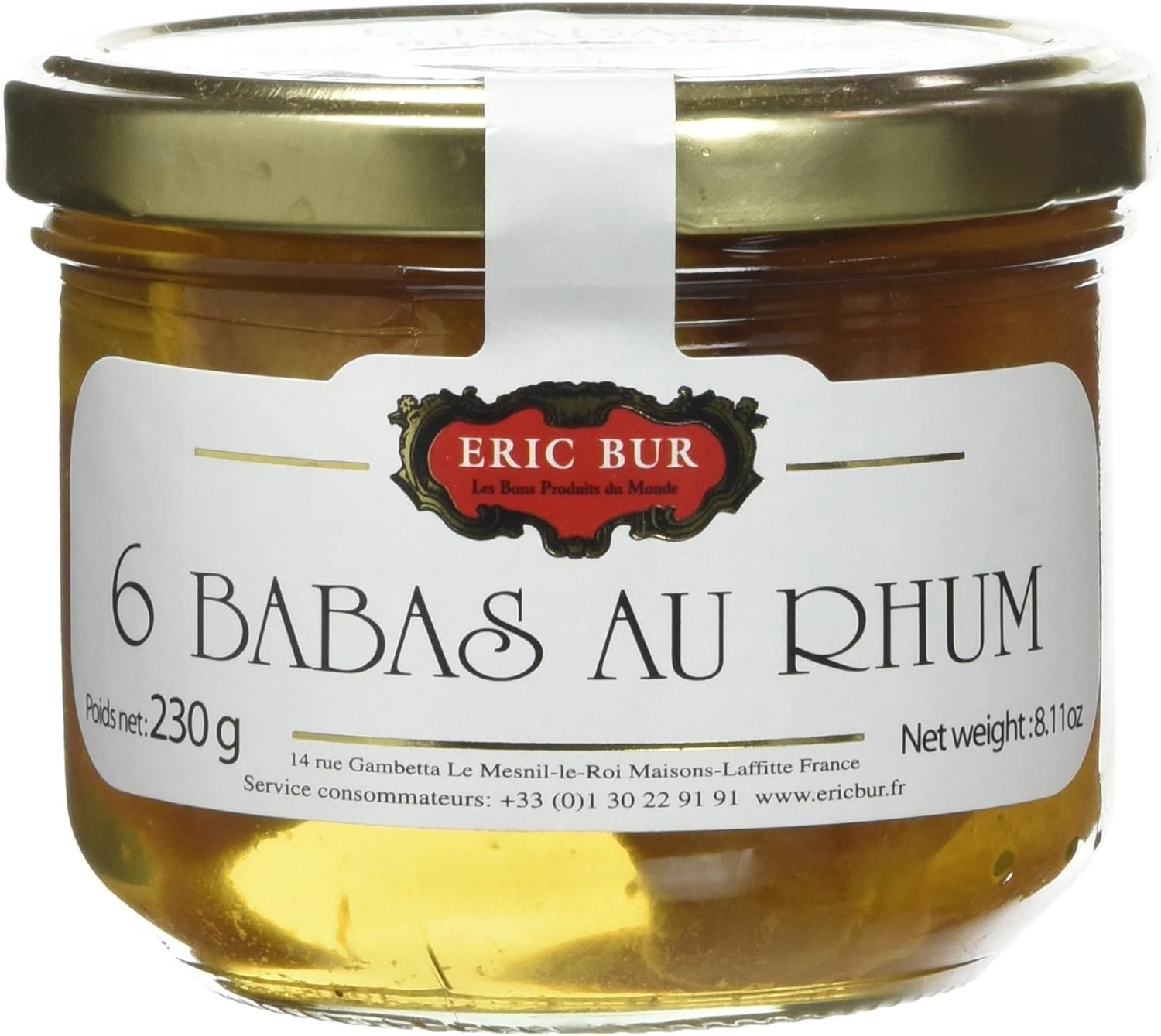 ERIC BUR 6 Babas au Rhum 12% 230 g – Lot de 3