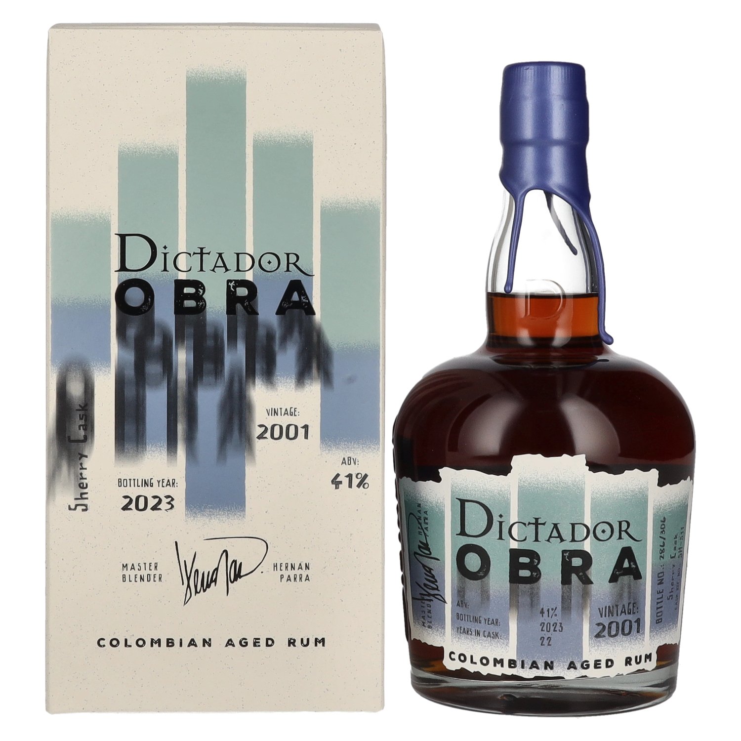 Rhum Dictador Dictador OBRA VINTAGE 22 Years Old SHERRY CASK Rum 2001 41% Vol. 0,7l en boîte cadeau