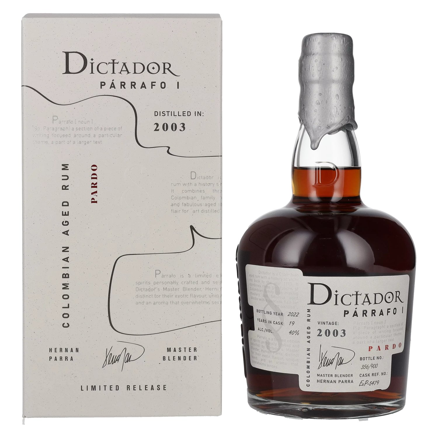 Rhum Dictador Dictador PÁRRAFO I 19 Years Old PARDO Vintage 2003 40% Vol. 0,7l en boîte cadeau
