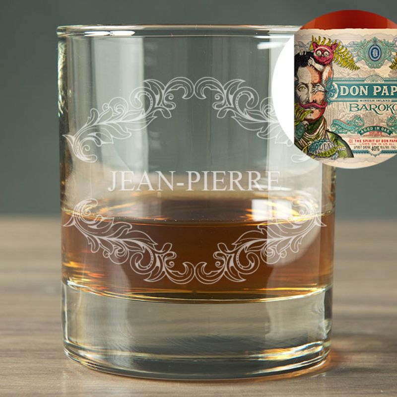 Bouteille de rhum Don Papa & verre personnalisé – Interflora – Livraison de cadeaux personnalisés
