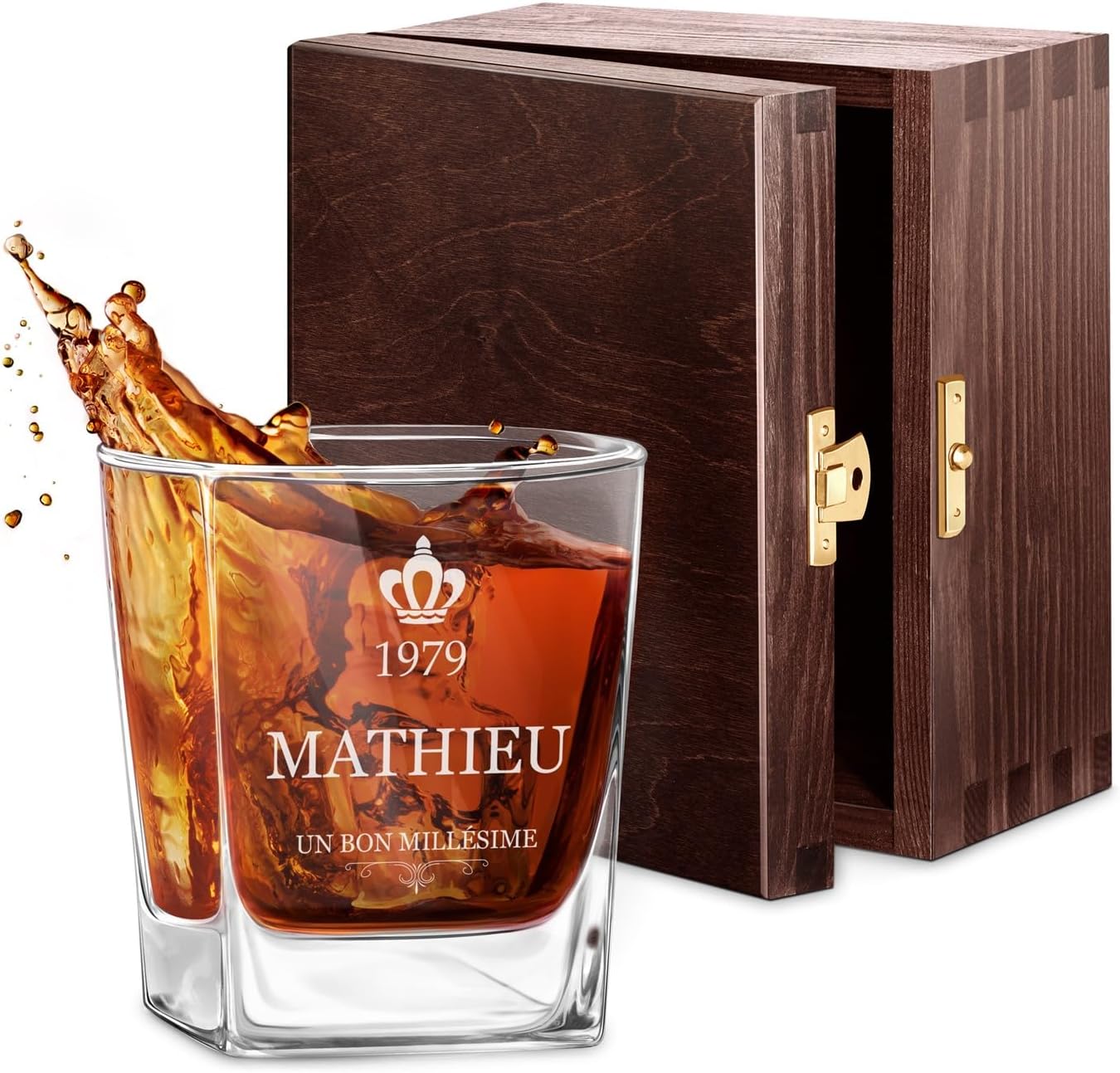 Verre à whisky 250ml personnalisé pour homme – Idée cadeau unique pour anniversaire ou Saint-Valentin.