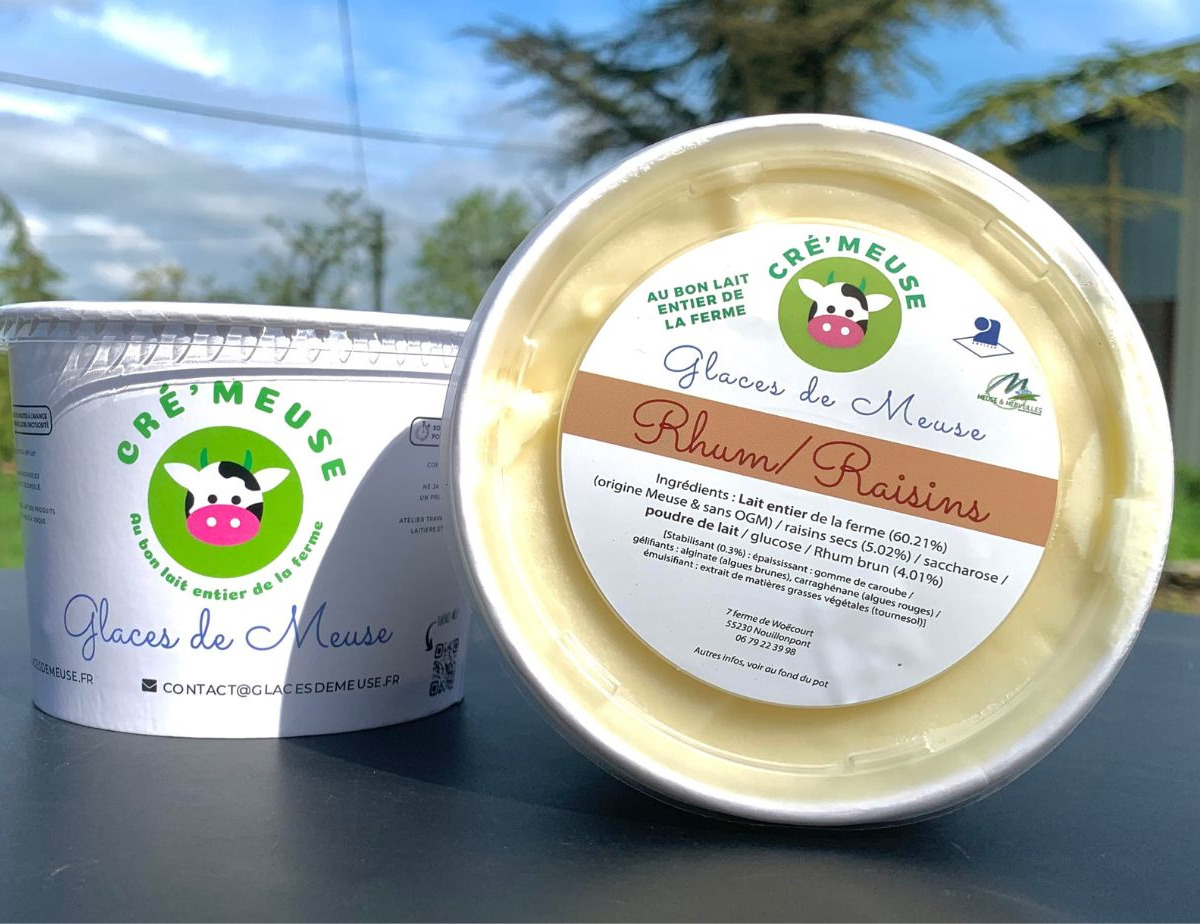 Crème Glacée « Rhum & Raisins » – 360g – En direct de Glaces de Meuse (Meuse)