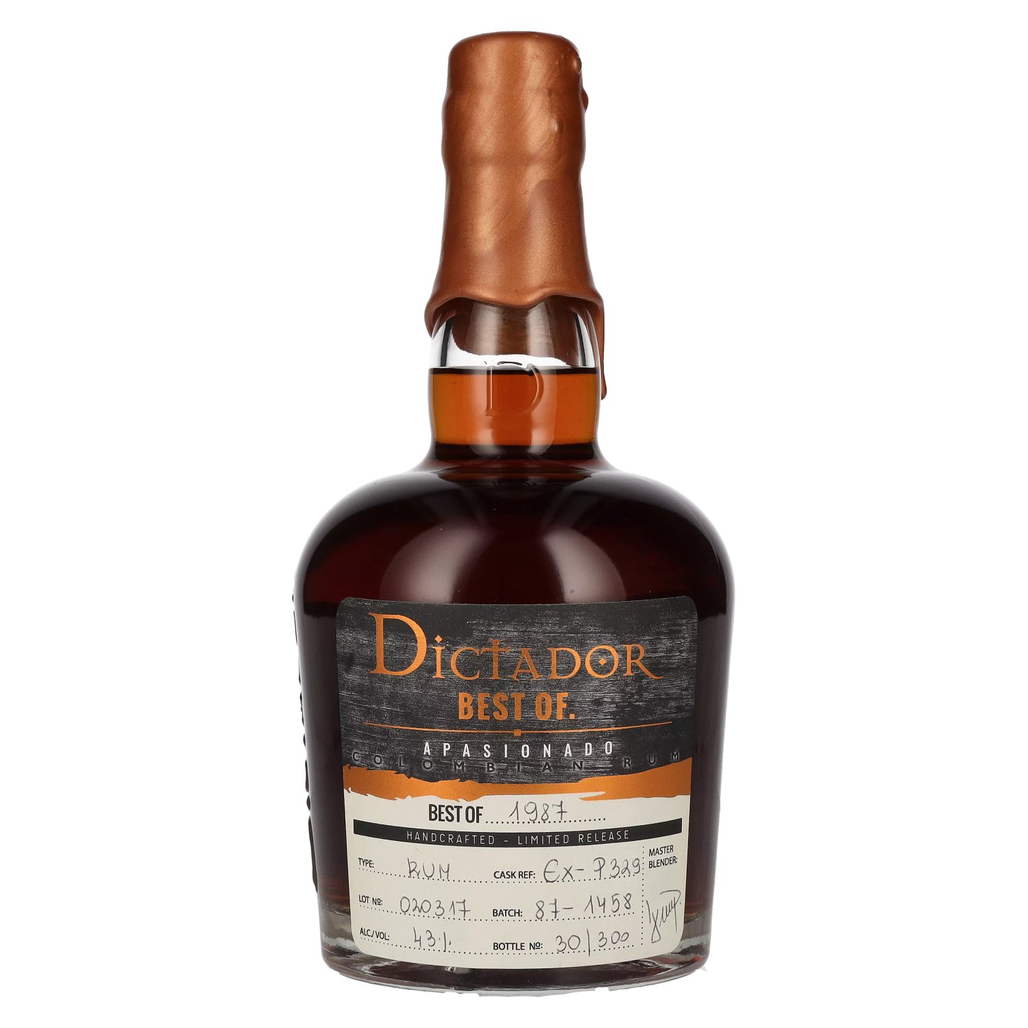 Rhum Dictador Dictador BEST OF 1987 APASIONADO Colombian Rum 30YO/020317/EX-P329 43% Vol. 0,7l