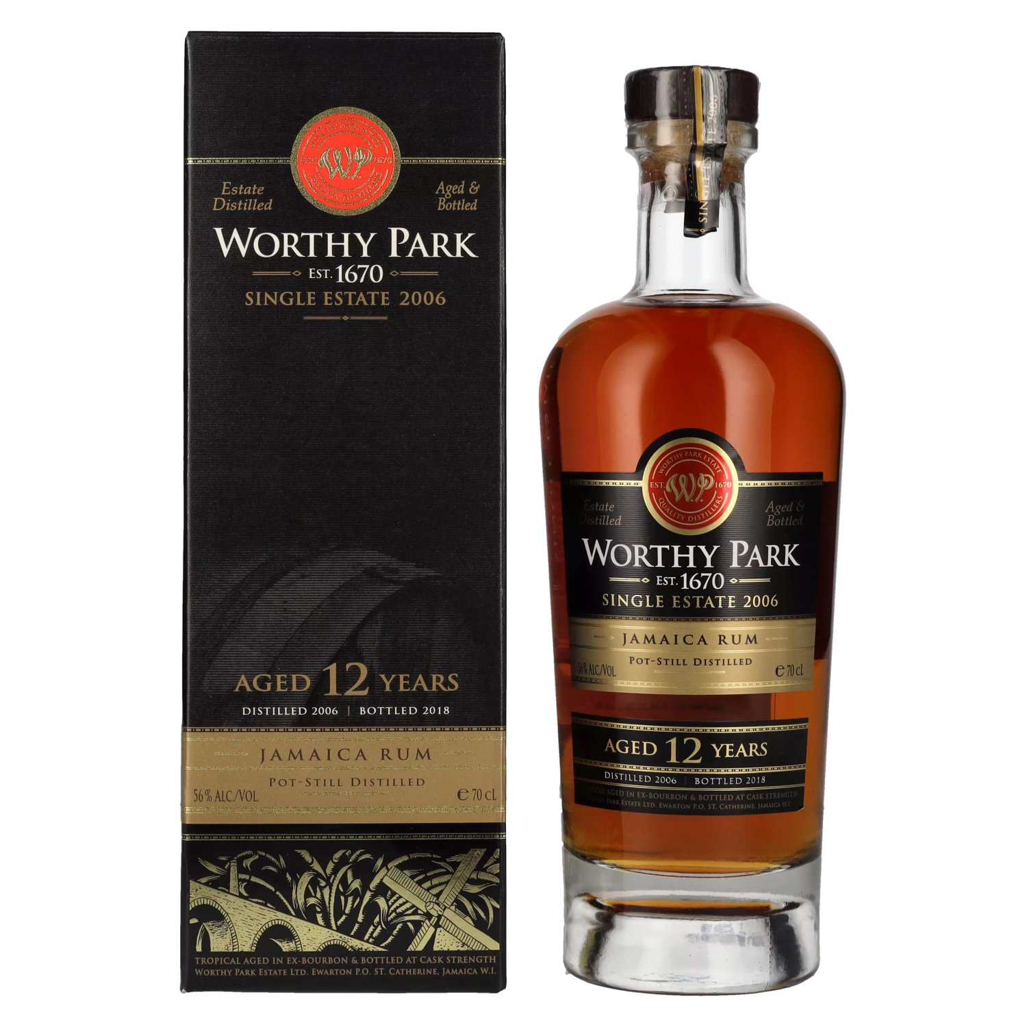 Rhum Worthy Park Worthy Park 12 Years Old Single Estate Jamaica Rum 2006 56% Vol. 0,7l en boîte cadeau