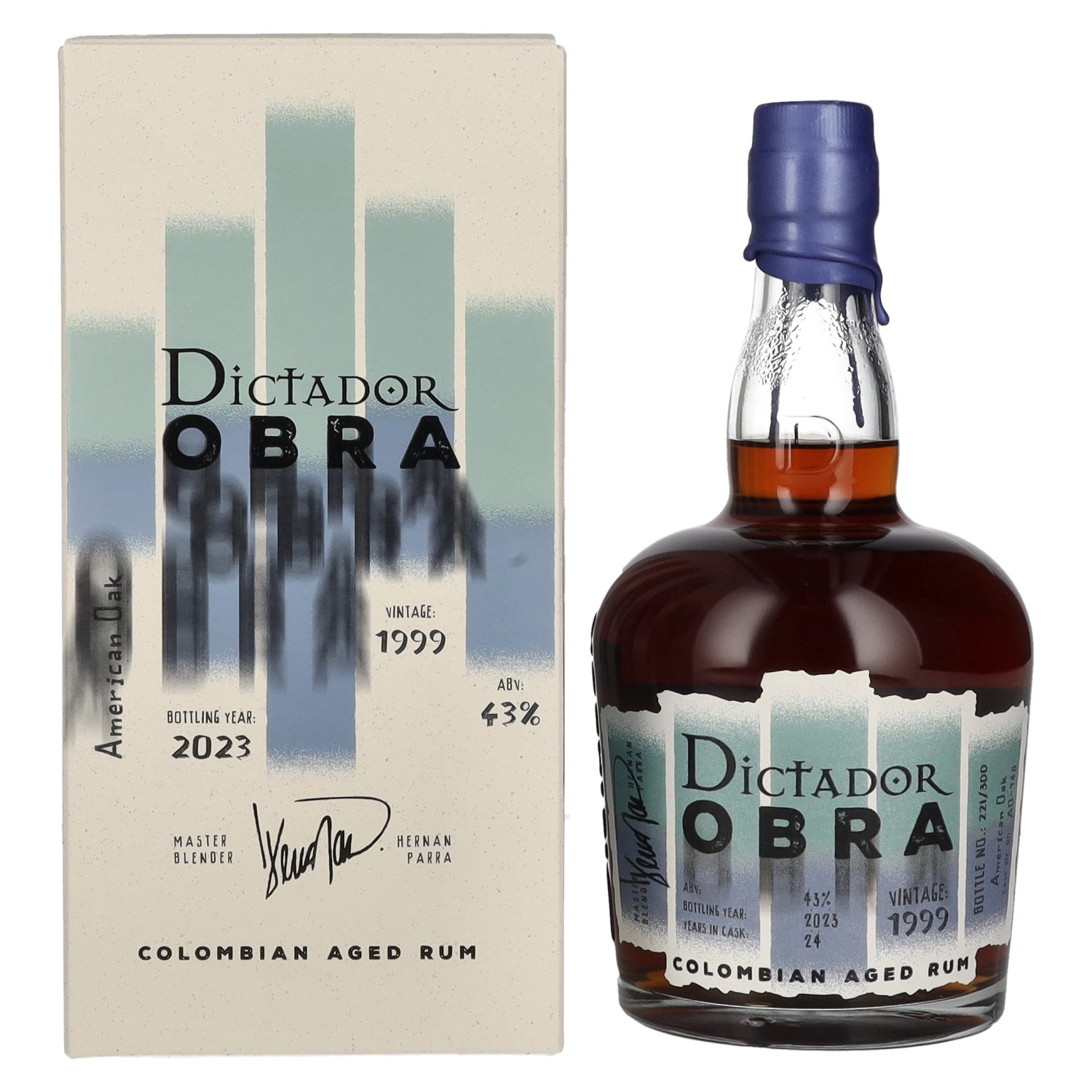 Rhum Dictador Dictador OBRA VINTAGE 24 Years Old AMERICAN OAK CASK Rum 1999 43% Vol. 0,7l en boîte cadeau