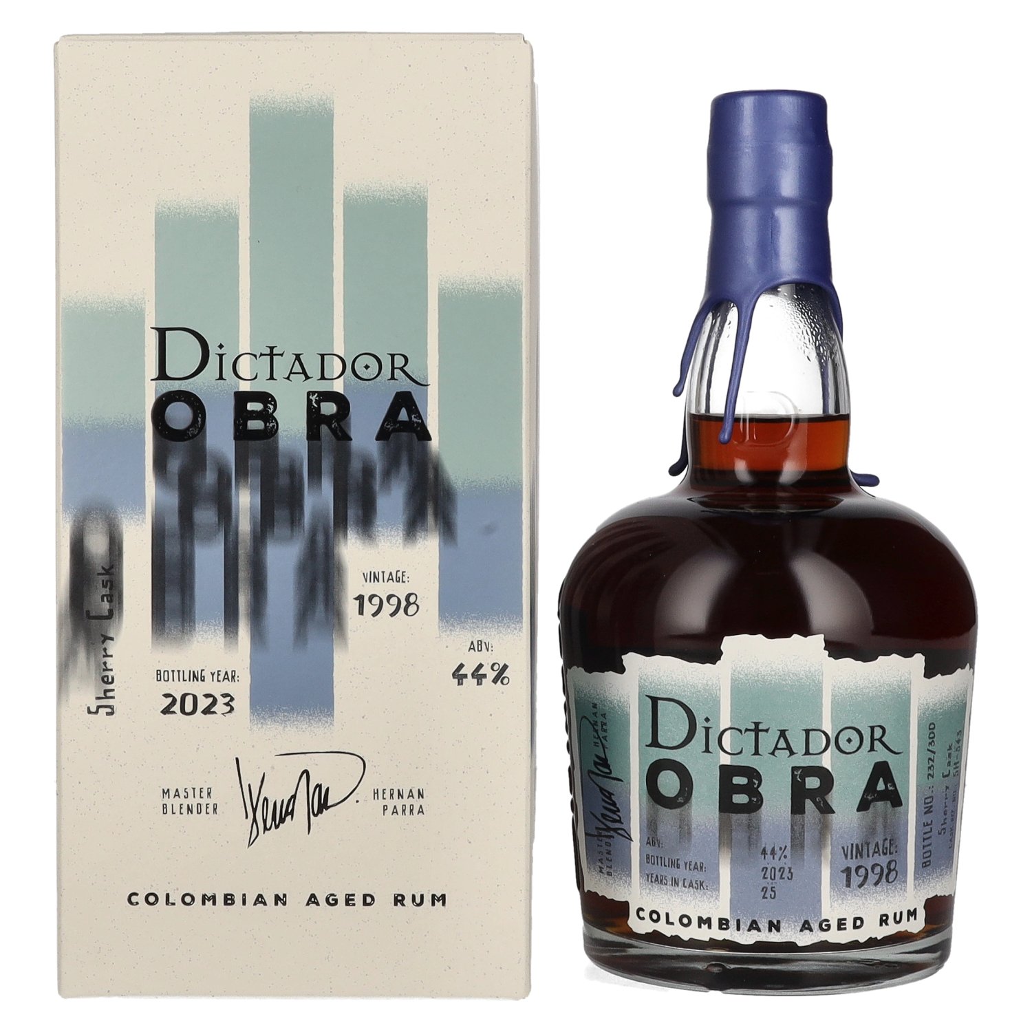 Rhum Dictador Dictador OBRA VINTAGE 25 Years Old SHERRY CASK Rum 1998 44% Vol. 0,7l en boîte cadeau