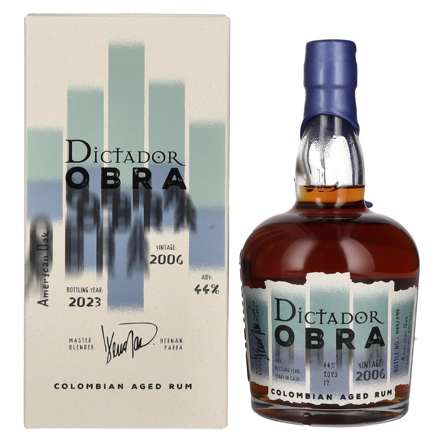 Rhum Dictador Dictador OBRA VINTAGE 17 Years Old AMERICAN OAK CASK Rum 2006 44% Vol. 0,7l en boîte cadeau