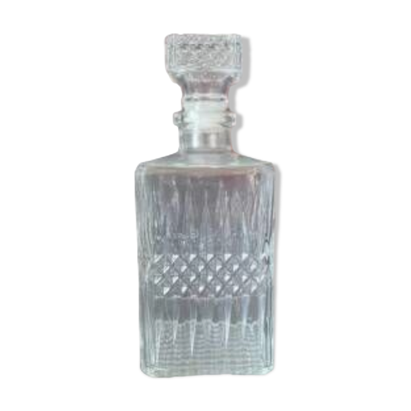 ART Carafe à whisky vintage 1970 transparent 9x9x23