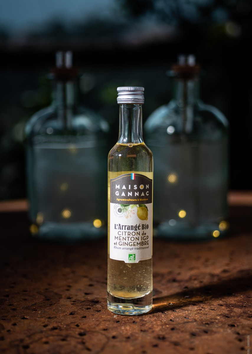 L’arrangé Bio au Citron De Menton et Gingembre – 10 cl – En direct de Maison Gannac (Alpes-Maritimes)