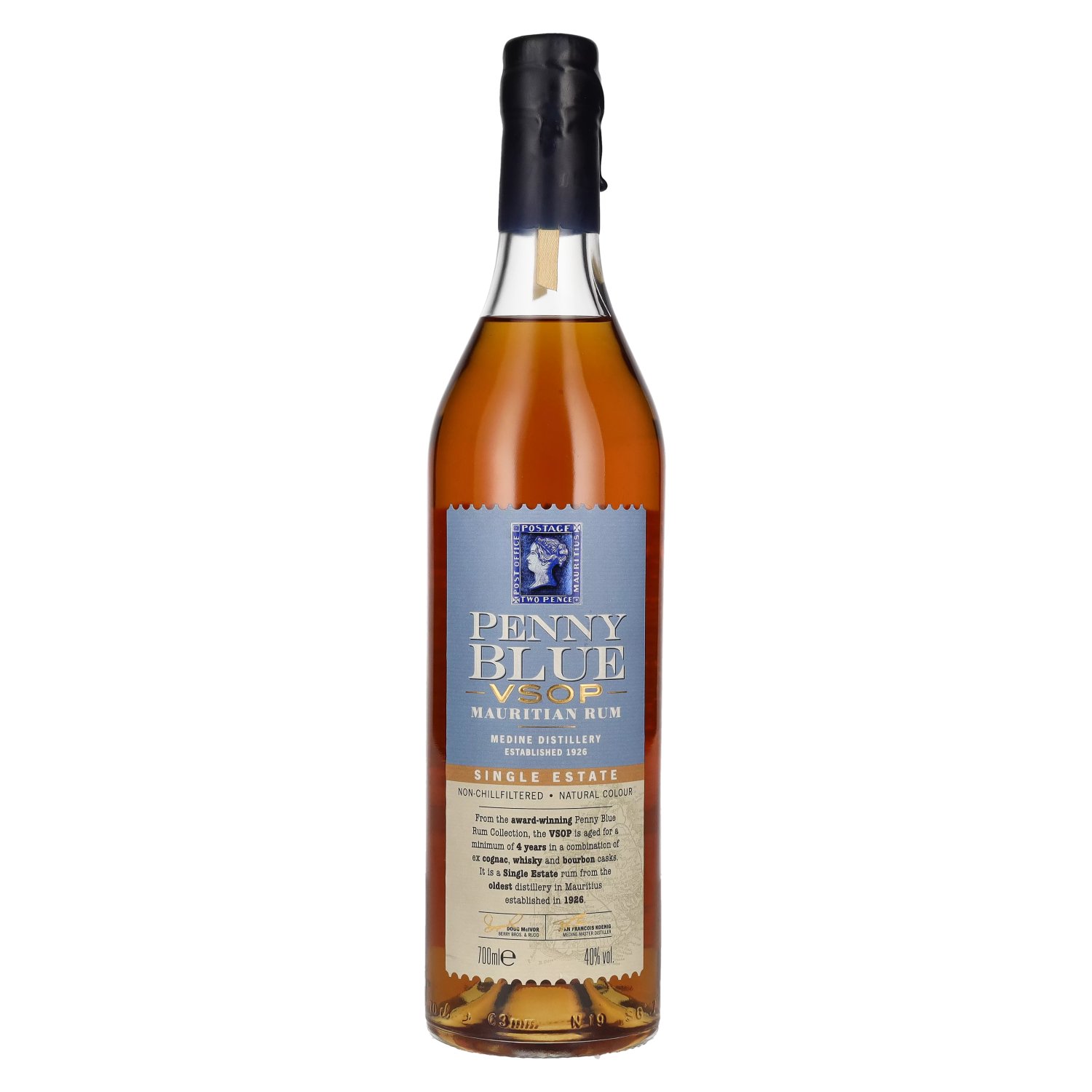 Rhum bleu Penny Penny Blue VSOP Single Estate Mauritian Rum 40% Vol. 0,7l