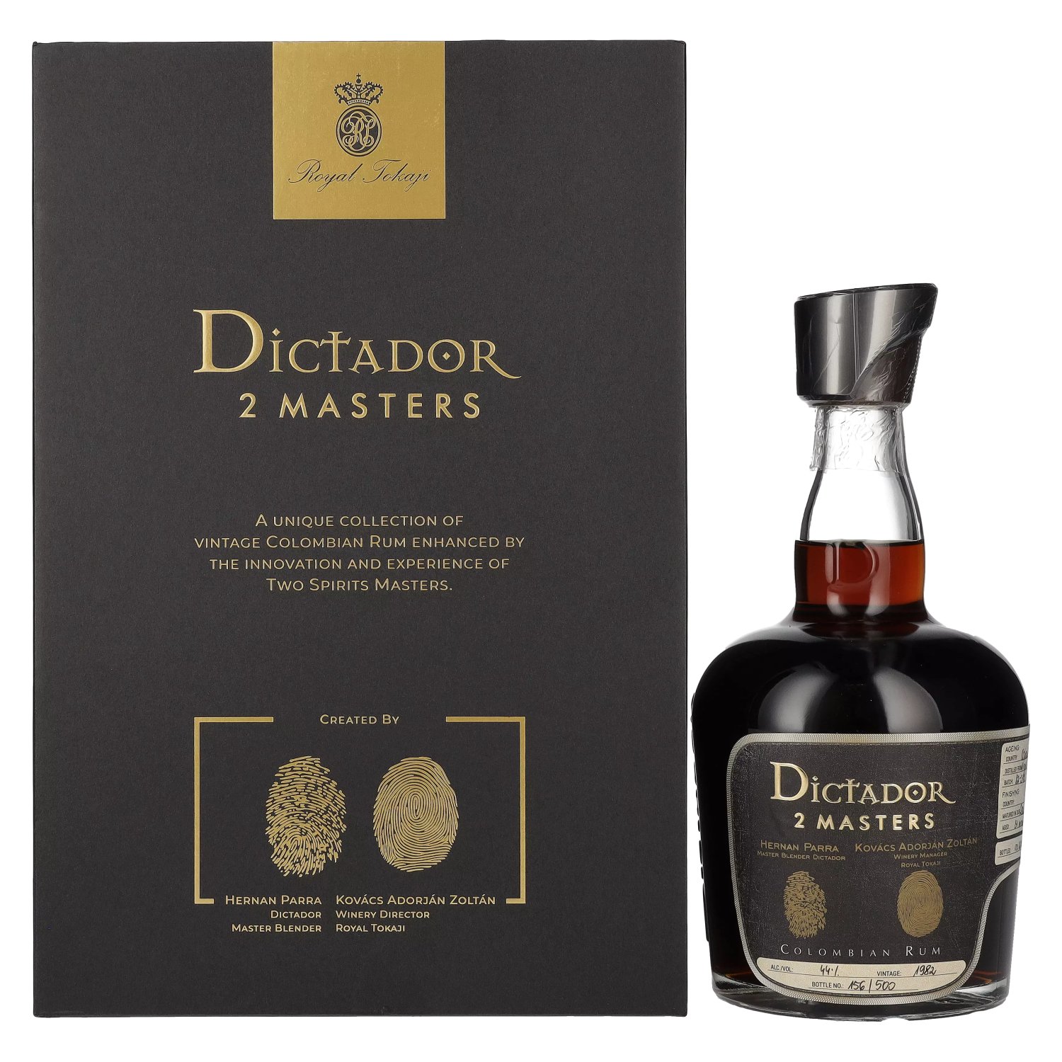 Rhum Dictador Dictador 2 MASTERS 1982 Royal Tokaji Colombian Rum 44% Vol. 0,7l en boîte cadeau