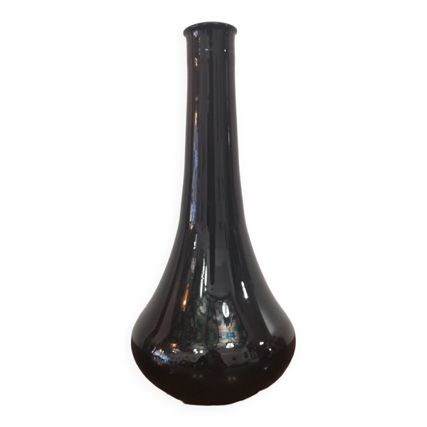 ART Flacon bouteille oignon Hongrie année 50 noir 12x0x22