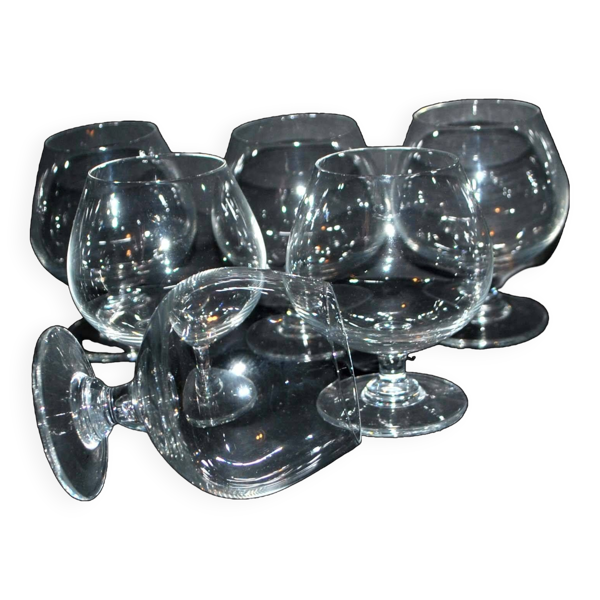 ART Série de 6 Verres ballon digestif en cristal – verres à cognac rhum vintage transparent 4x4x8
