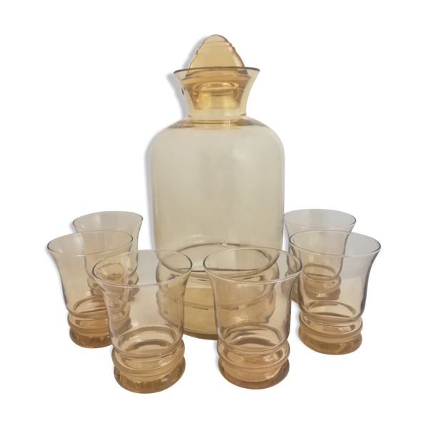 ART Service à alcool vintage jaune