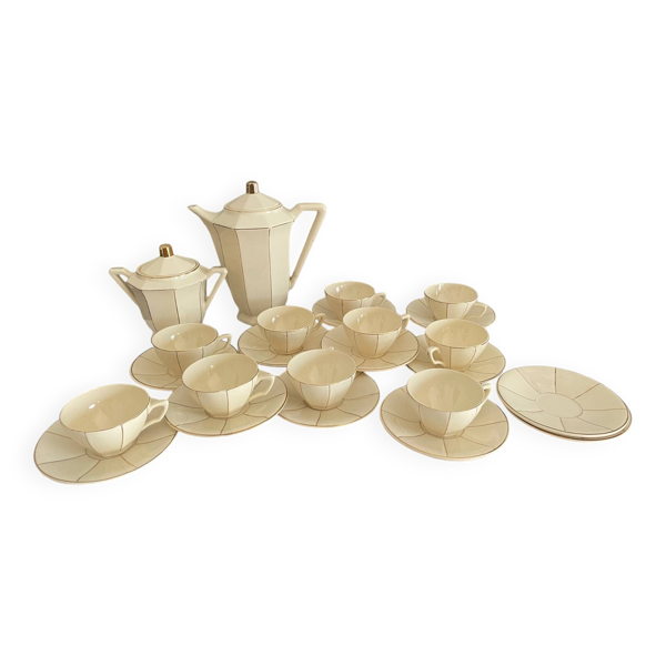 ART Service à Café Digoin Modèle Rhum Chabar beige 0x0x0